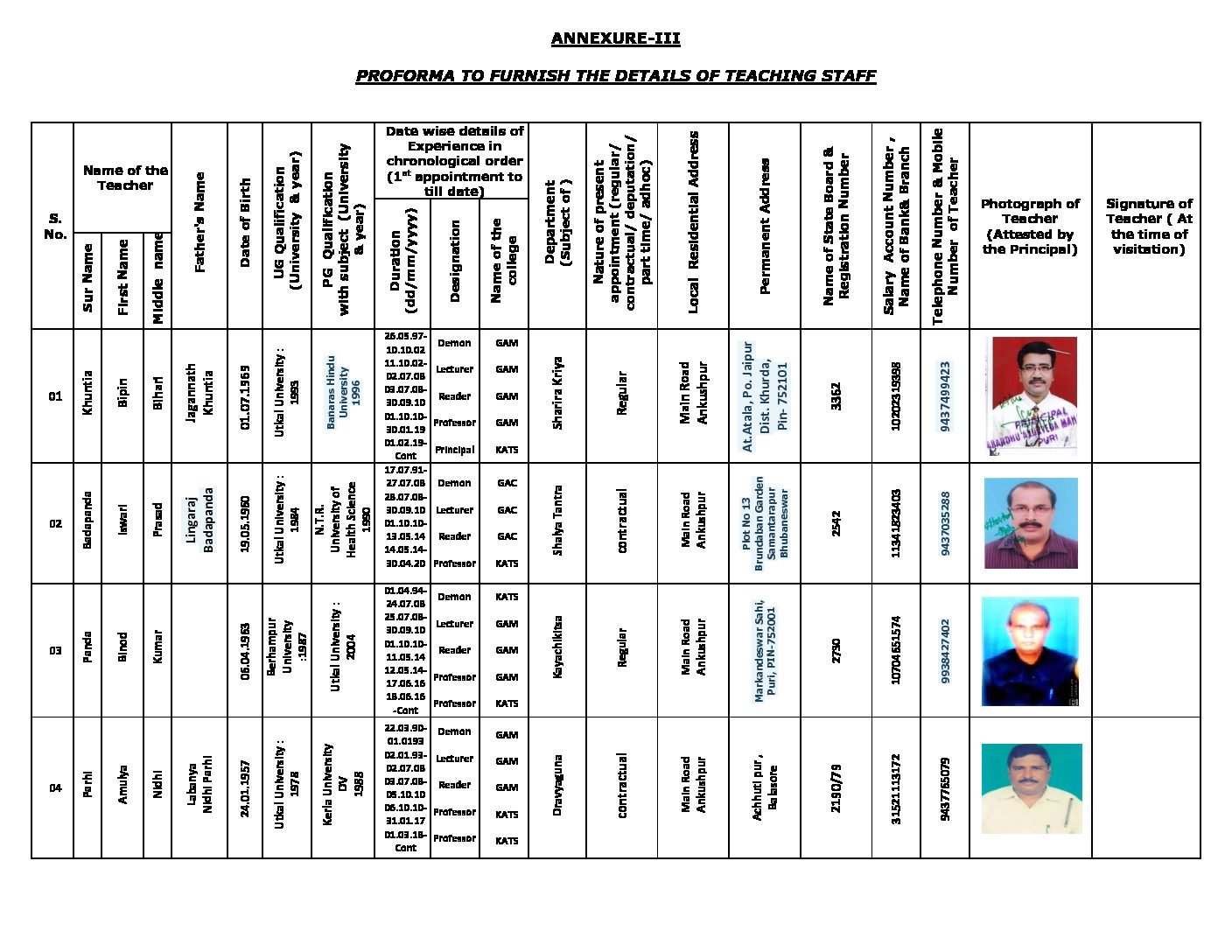 College events and academic activities